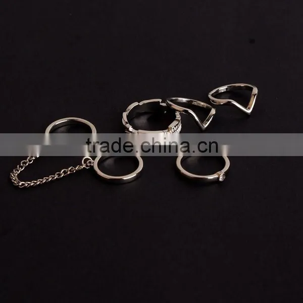 Hotsale New Design Ladies Gold Four Finger Ring photo-2