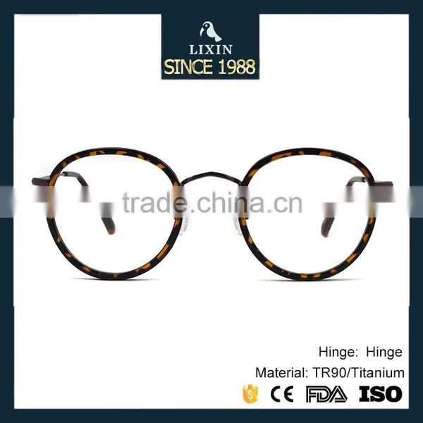 Vintage Round Lens Metal Eyeglasses Light TR90 Titanium Combination Prescription Frames Spectacle Optical Lens 2188 photo-2