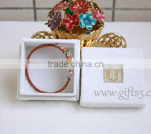 Elegant Wedding Jewelry Box for Sale With Beaded Name Plate of U photo-3