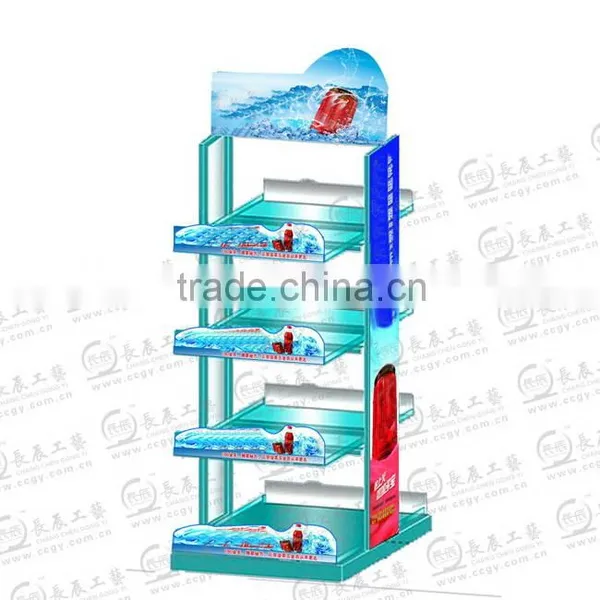 Custom plastic advertising multilayer display shelf/ rack for promotion of supermarket with made in China OEM factory