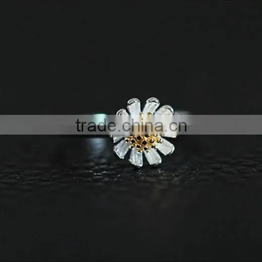 925 Sterling Silver Chrysanthemum Flower Ring Adjustable Ring Fashion Women Ring Jewelry Supplies 6260556 photo-2