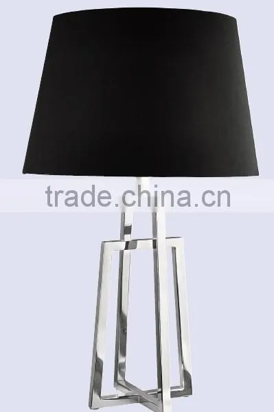 Metal Base And Body In Chrome Plated With Fabric Lampshade Bedside Table Lamp Study Table Lamp photo-3