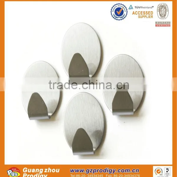 Blistercard Package 2 Pcs Stainless Steel Useful Adhesive Flat Metal Hook photo-3