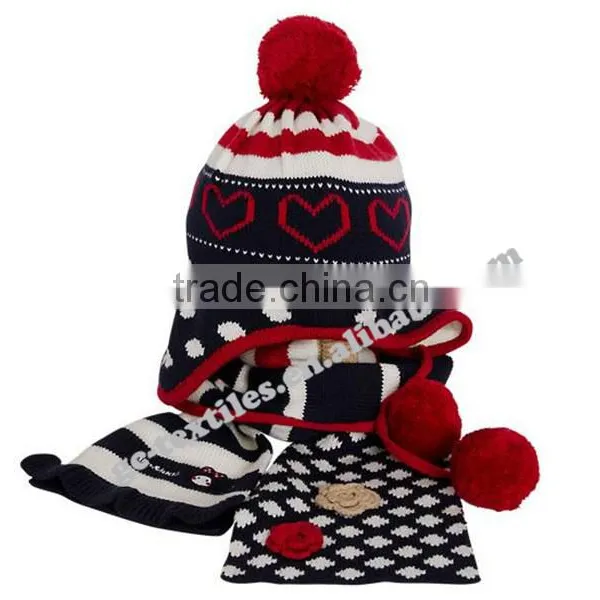 Wholesale China Manufacture Supplier Cashmere Hot New Product for 2015 Fashion Uae Poncho Knit Scarf and Hat Winter Set photo-2