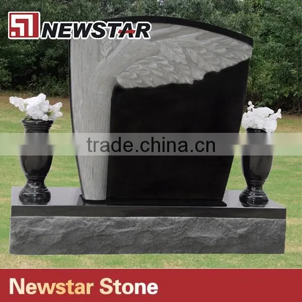 Newstar European Style Natural Granite Carved Tree Headstone photo-5