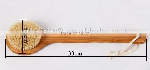 Cy304 Dry Skin Natural Bristle Brush Soft Handle Pouch Brush SPA Brushes Bath Shower Bristle Brush With Long Bamboo Handle photo-6