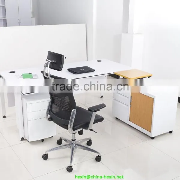 Adjustable Wooden Top Tambour Door Filing Cabinet Side Return Table photo-5