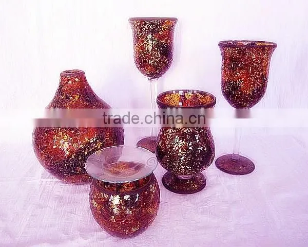 Custom Different Color Mosaic Candle Holder Suppliers for Home Decoration photo-2