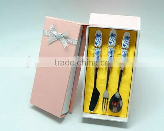 Ceramic Handle Stainless Steel Set Spoon and Fork Set photo-2