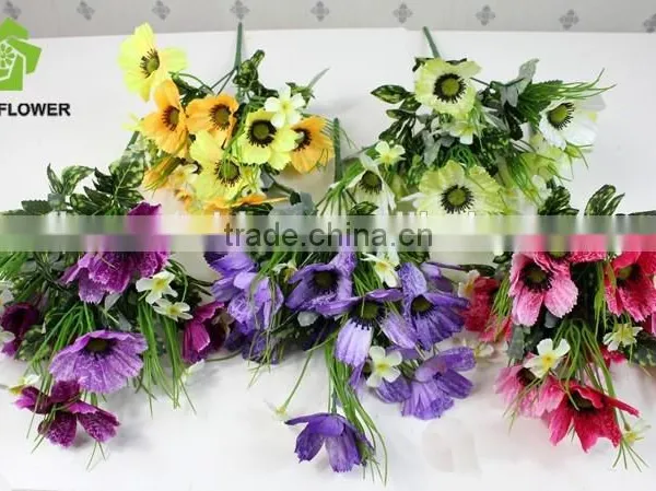 Silk Flowers Bouquet Decorative Landscaping Fabric Flowers photo-5