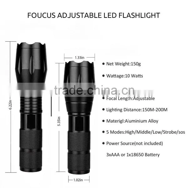 High Quality 5 Mode High Power Flashlight Tactical Led Flashlight Handle Flashlight photo-5