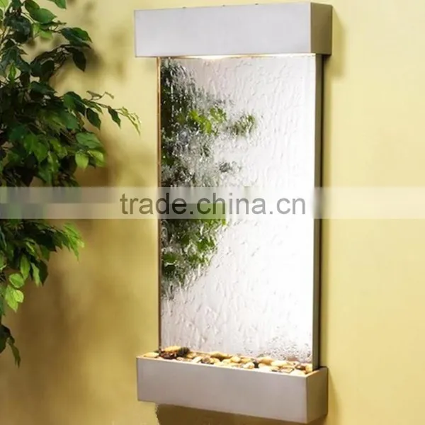Stainless Steel Wall Mounting Mirror Water Fall Fountain Indoor Entryway photo-3