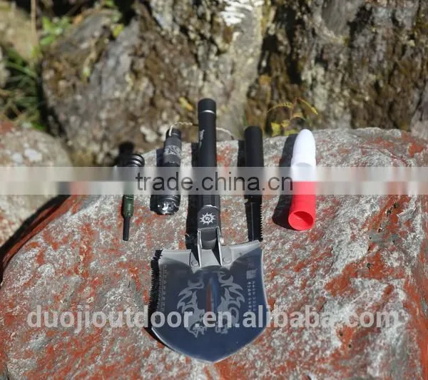 High Quality Multi-function Outdoor Sport Tools With Shovel Knife Hoe Digger Flashlight photo-3