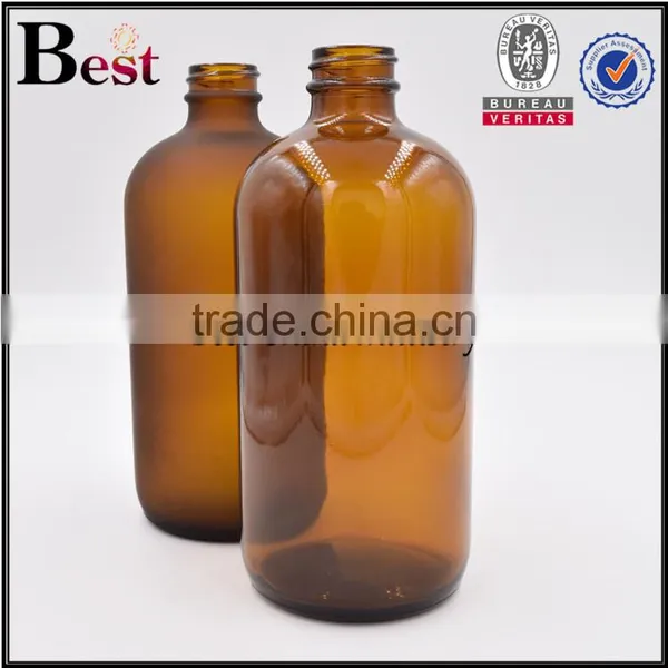 8oz Blue Boston Bottle Frosted Blue Color Boston Round Glass Bottle for Cosmetic Oils photo-5