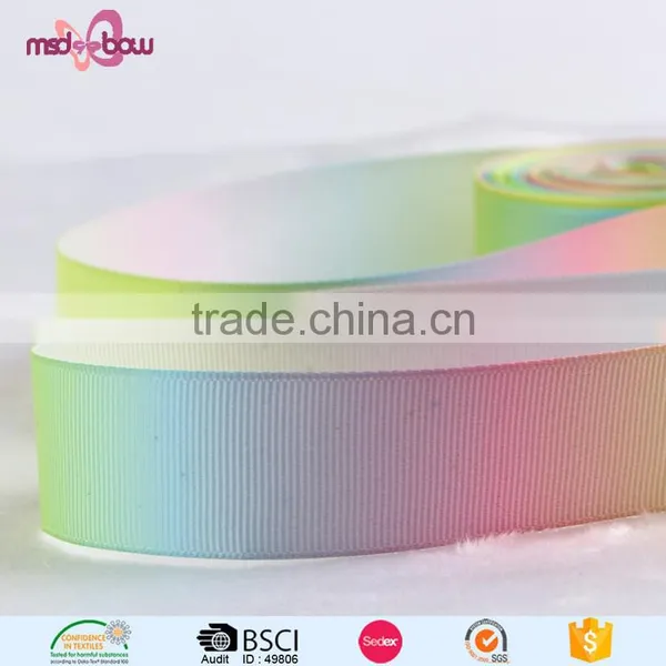 Custom Wholesale 3 Inch 75mm Printed Striped Rainbow Grosgrain Ribbon photo-5
