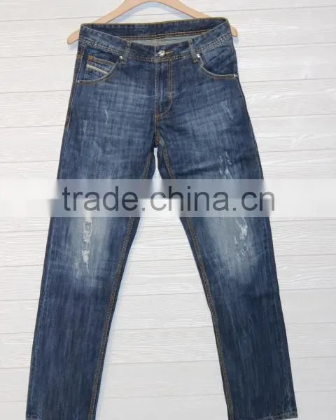 GZY Mens High Quality Designer Light Scratch Denim Biker Jeans Denim Fabric for Jeans Stock photo-4