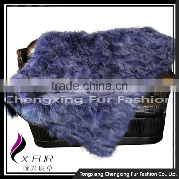 CX-D-117 Hot Sale High Quality Custom Patchwork Custom Fox Fur Blankets photo-4