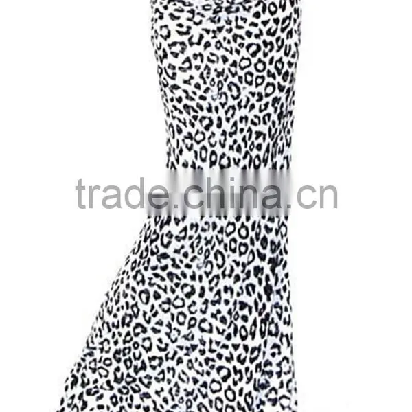 MGOO Elegant Leopard Print Maxi Skirt For Women Sublimation Sexy Long Skirt Knitted Stretch Muslim Skirts photo-2