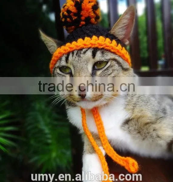 Cat Hat Costume The Halloween Pom Pom Beanie For Cats And Small Dogs photo-4