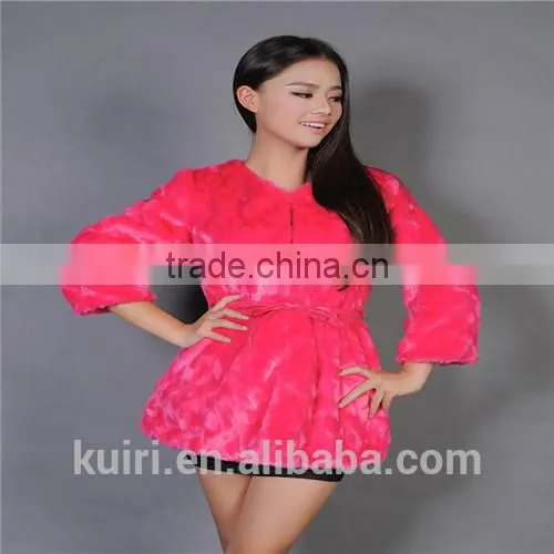 2016 Women Coat Long Faux Rabbit Fur Coat Price Factory Direct photo-3