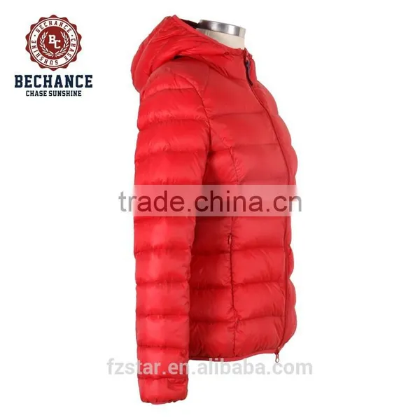 New Fashion Slim Winter Hoody Red Ultralight Women Goose Down Jacket W1097 photo-3