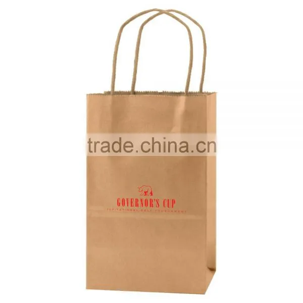 USA Made Metals Kraft Shopping Bag - Made of Natural Kraft Paper, Dimensions Are 5.25" x 3.25" x 8.5 and Comes With Your Logo. photo-2