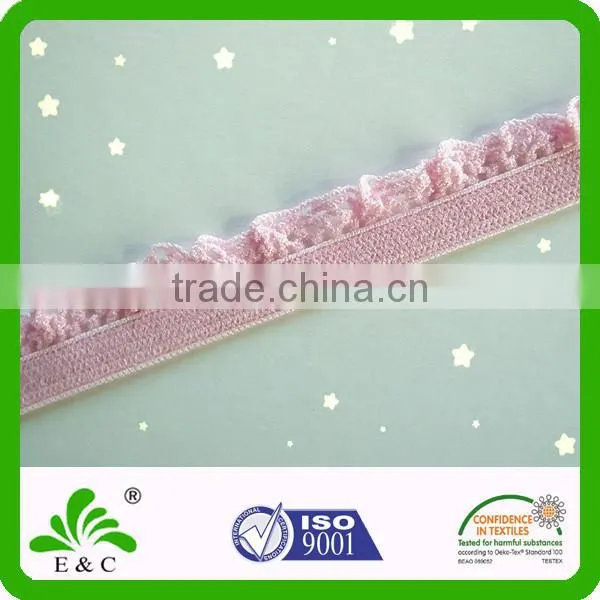 Oeko-Tex100 Customized Color Narrow String Garment Webbing Underwear Trimming Accessories Lace Ruffle Edge Elastic photo-2