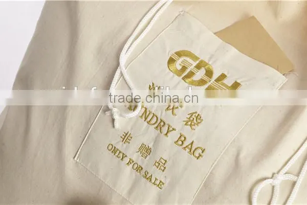 Manufactural Hot Sell Cotton Canvas Drawstring Laundry Bag for Hotel photo-4