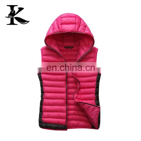 Nylon Padded Jacket Winter Warm Down Vest With Hood photo-5