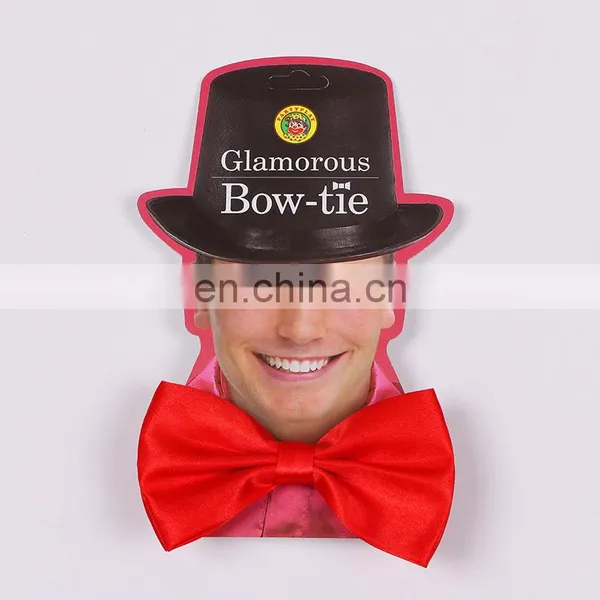 Solid Color Satin Party Mens Silk Bowtie photo-3