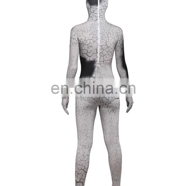 Gray Spandex Polyester Fullbody Second Skin Tight Zentai Suit Halloween Costume For Girl Woman photo-5
