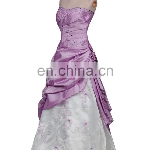 Grace Karin Long Strapless Purple and White Burgundy Quinceanera Dresses Cheap CL2519 photo-2