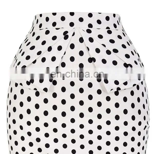 Grace Karin Occident Women's Hips-Wrapped Vintage Retro Cotton Polka Dots Skirt CL008928-9 photo-4