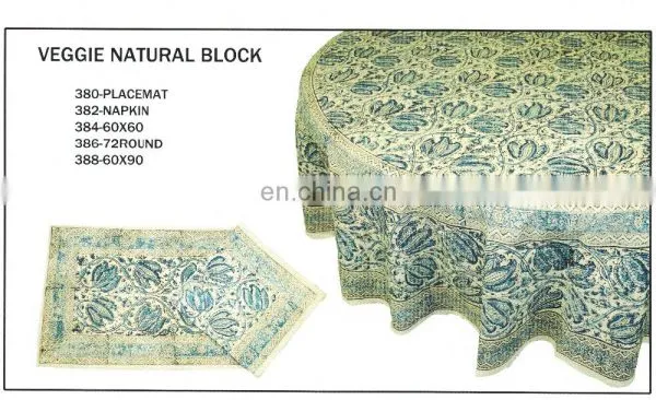HAND BLOCK PRINTED TABLE CLOTH MAT & NAPKIN