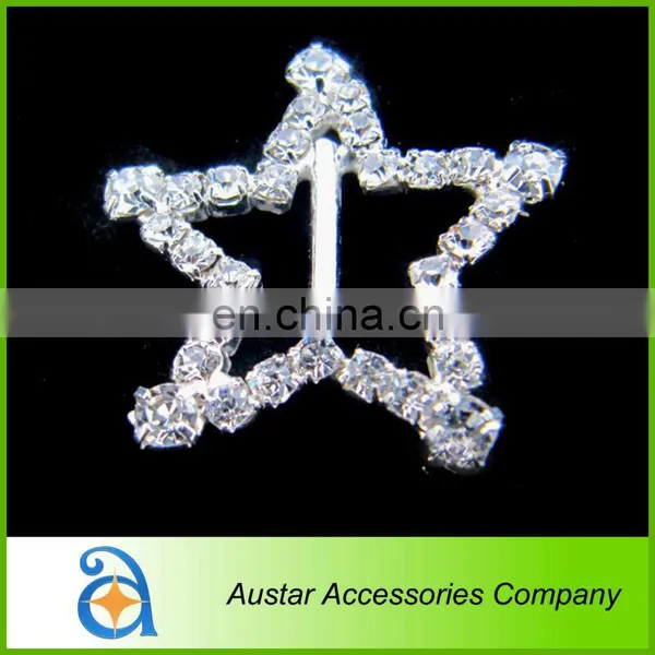 Star shape rhinestone buckles for wedding invitations,rhinestone ribbon slider,rhinestone ribbon invitation buckle