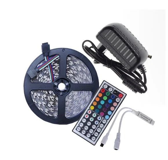 DC12V LED Strip RGB 60LEDs/m 5M LED Flexible Strip Light Single Color,LED Strip 5050 RGB 44Key Controller Power Adapter