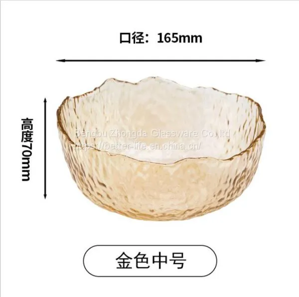 Japanese Hammer Pattern Glass Bowl for Home photo-2