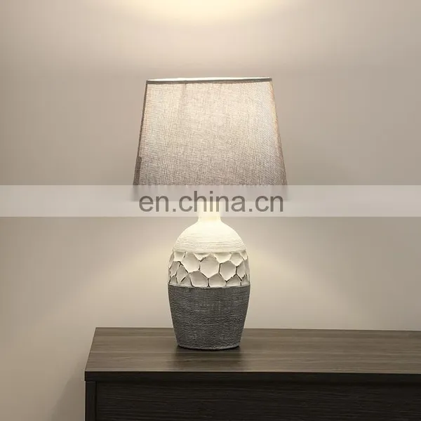European Modern Design Vintage Ceramic Reading Lamp Grey Porcelain Table Lamp for Home Decor photo-6
