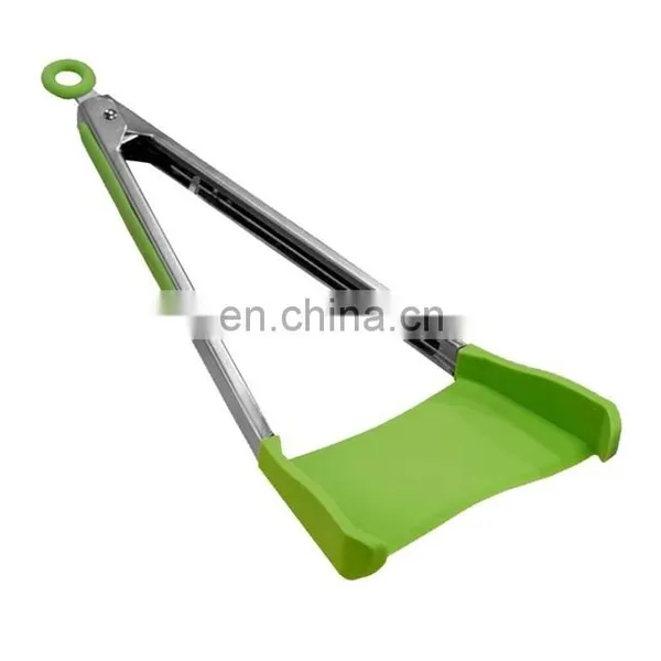 New 2 in 1 Food Grade Silicone Spatula Tongs photo-3