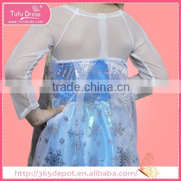 Snow Pattern Decoration Girl's Boutique Clothing Frock Dress photo-3