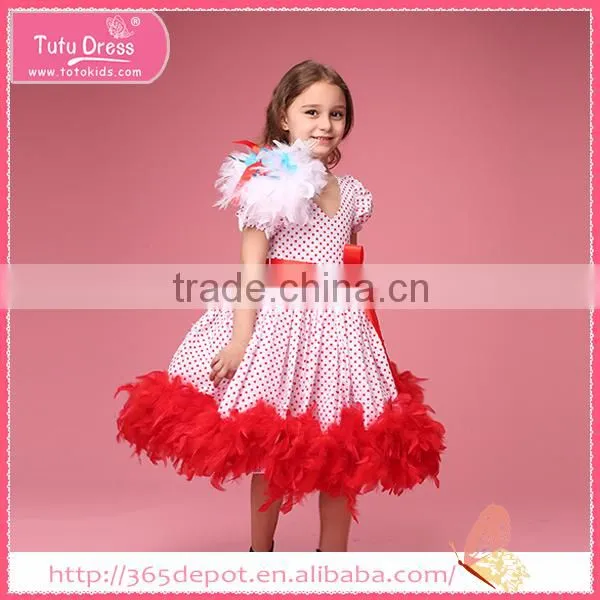 Fashion Styles Kids Party Dress Feather photo-6
