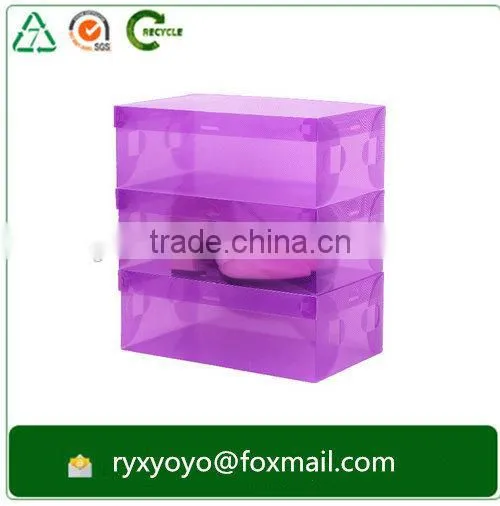 Colored Clear Folding pp Plastic Storage Shoe Box photo-5