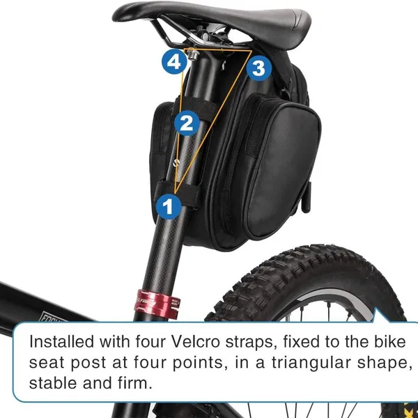 Bike Saddle Bag Water Bottle Holder Bicycle Under Seat Pack Storage Bag for Mountain Road Bicycle photo-4