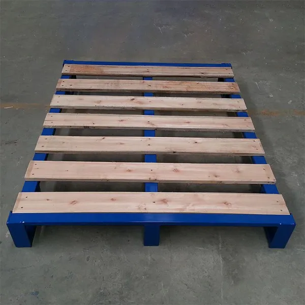 Customized Wood Surface Steel Pallet for Warehouse Storage and Display