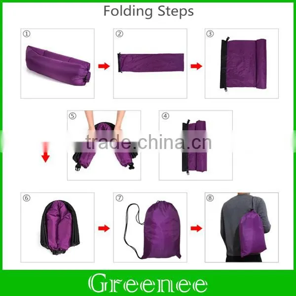Fast Inflatable Hangout Air Sleep Hiking Camping Bed Beach Sofa Lounge Banana Sleeping Bags Lazy Lay Bag 15 Colors Can photo-4