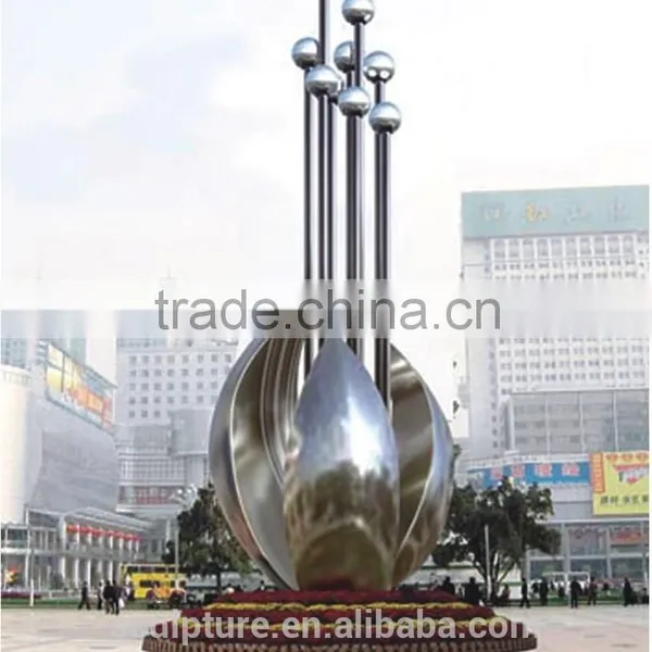 Stainless Steel Sculpture Metal Garden Art Modern Outdoor Matte Large Metal Garden photo-3
