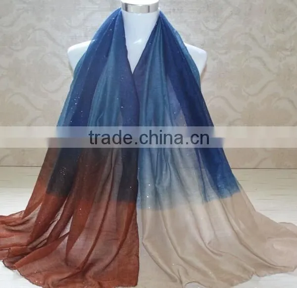 Wholesale New Design Autumn Fashion Gradient Cotton Glitter Woman Shawl photo-4