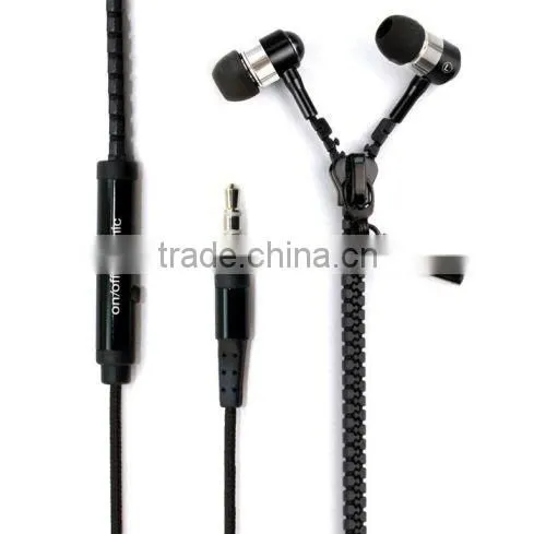 Hot Sale Good Quality Zipper Earphone for Mobile Phone, Wired Earphone Headphone With Volume Control, With Mic photo-4