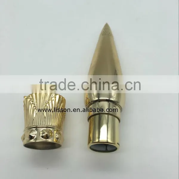 High-end Lipstick Container With Gold/Silver Plated Body and Crown Cap photo-4