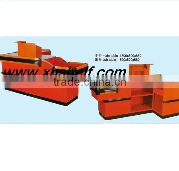 Professional Customzied Supermarket Stainless Checkout Counter With Conveyor Belt photo-6